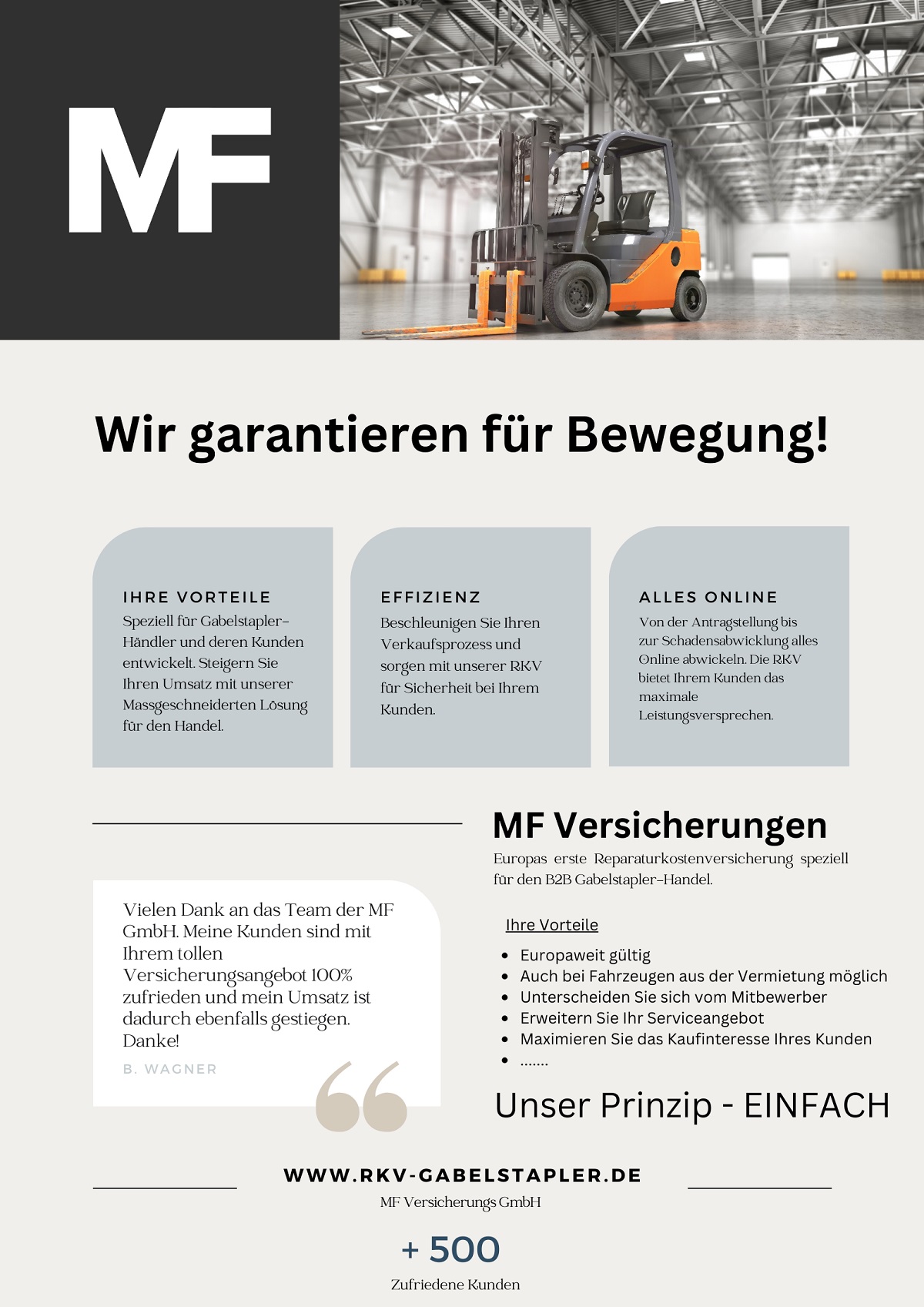 Neue Garantiekostenversicherung für die Fördertechnik - MF Versicherungs GmbH Neue Garantiekostenversicherung für die Fördertechnik - MF Versicherungs GmbH