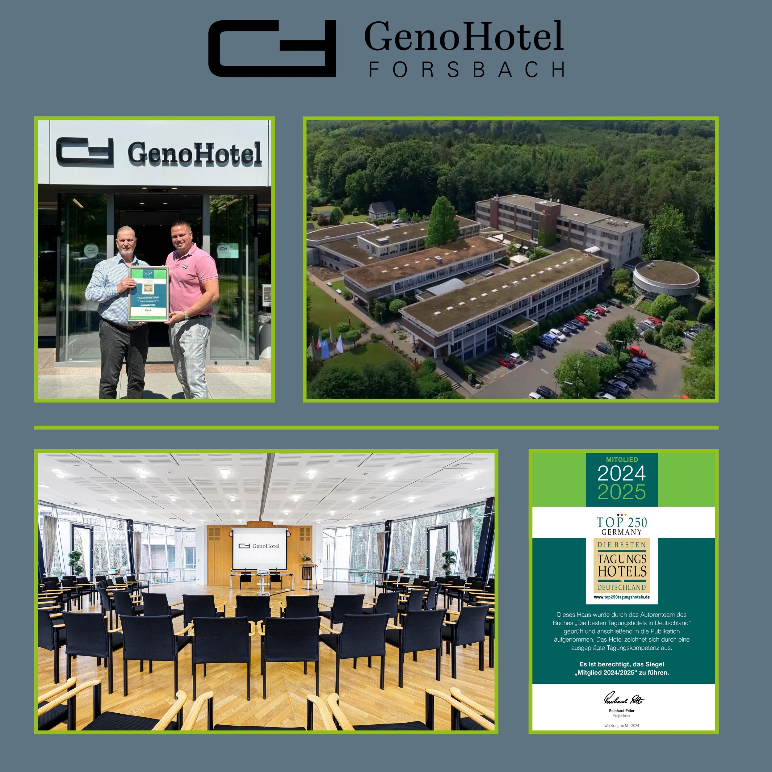 GenoHotel Forsbach (Dirk-James Annas, Geschäftsführer & Benedikt Dahm, Leiter Tagungen und Veranstaltungen) GenoHotel Forsbach (Dirk-James Annas, Geschäftsführer & Benedikt Dahm, Leiter Tagungen und Veranstaltungen)