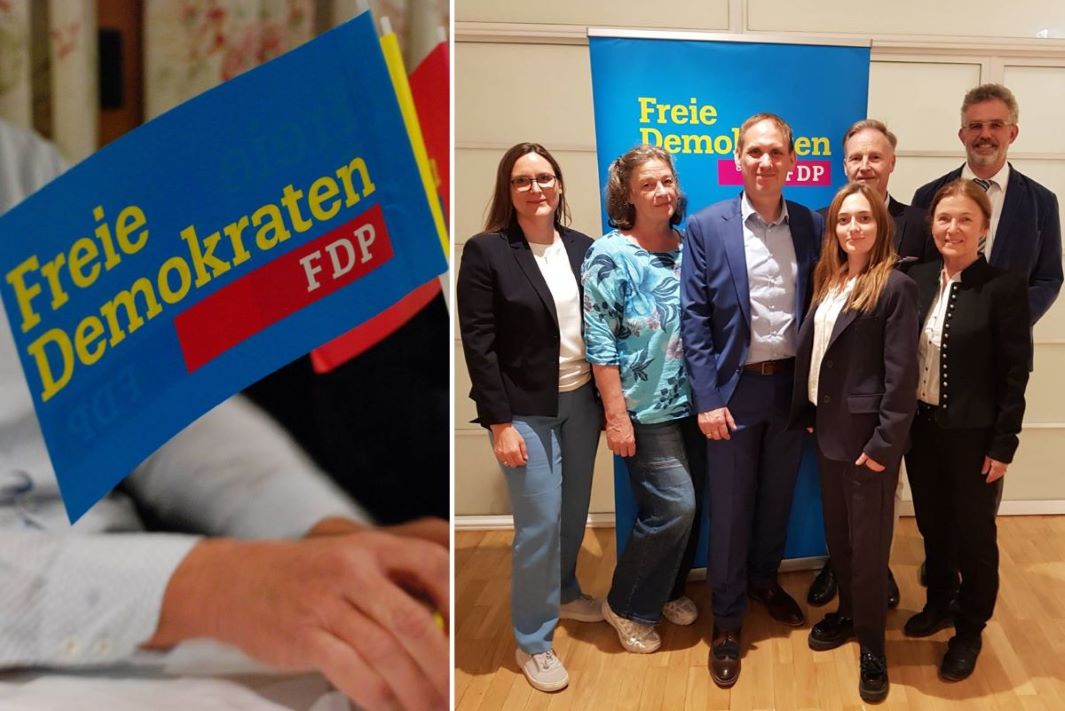 Der neu gewählte Vorstand der FDP Haar um den Ortsvorsitzenden Peter Siemsen (3. v. l.).  © FDP Haar