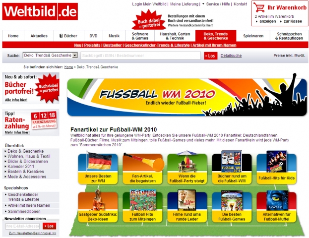 Weltbild.de-Umfrage: 46 Prozent der Fans glauben an den Sieg der deutschen Elf Weltbild.de-Umfrage: 46 Prozent der Fans glauben an den Sieg der deutschen Elf