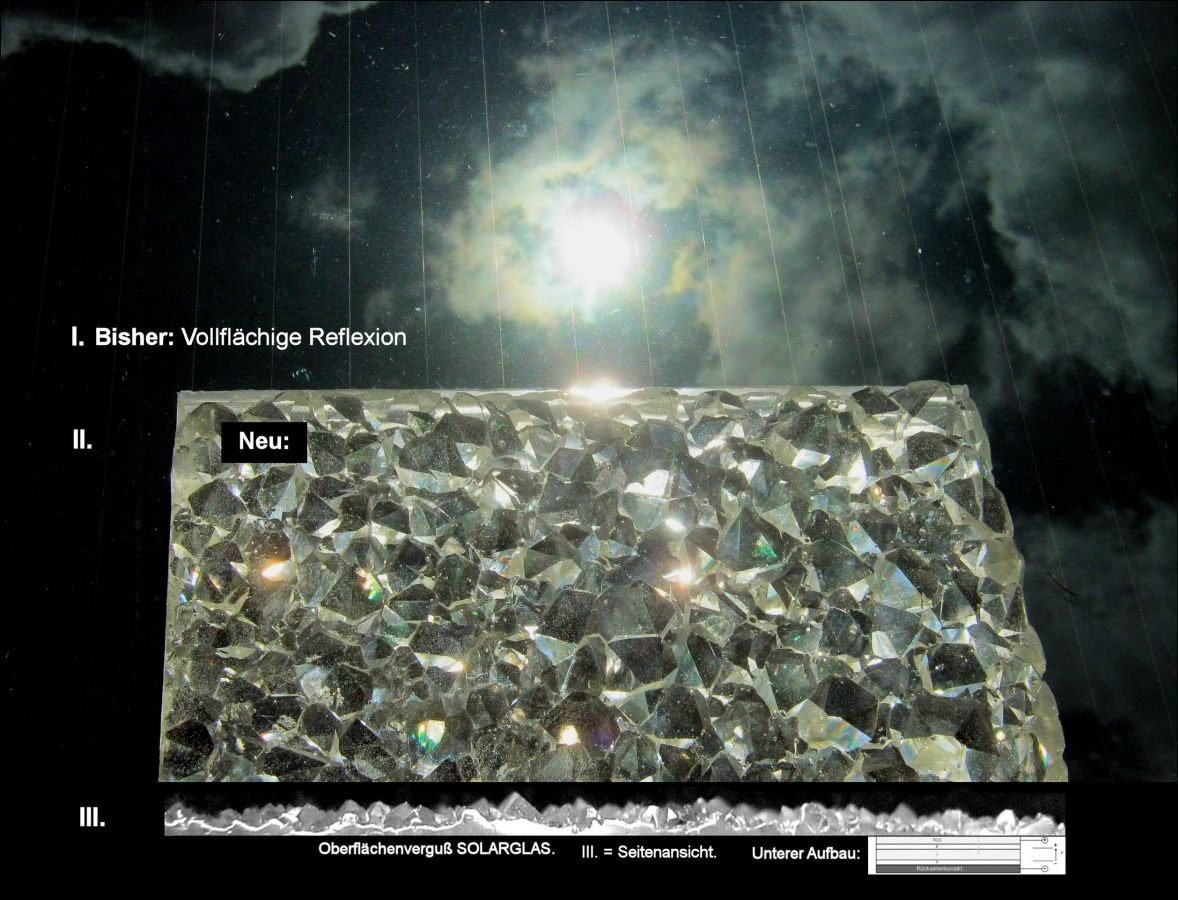 Amorphe Solarzelle. Neueste Innovation mit immensem Gewinn an Oberfläche und Ertrag. (© Nachdruck erlaubt) Amorphe Solarzelle. Neueste Innovation mit immensem Gewinn an Oberfläche und Ertrag. (© Nachdruck erlaubt)