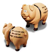 Das Sparschwein zur Wirtschaftskrise