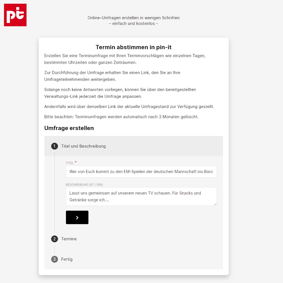 pin-it hilft dabei, den perfekten Termin für das nächste Public Viewing Event abzustimmen. (Bildquelle: Dr. Eckhardt + Partner)
