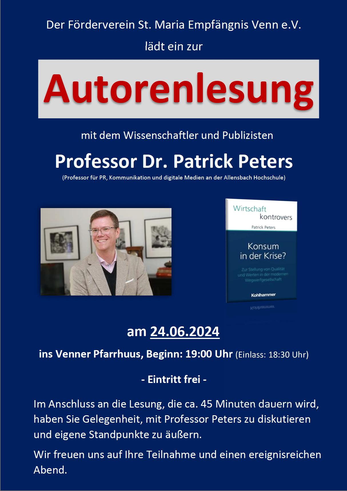 Vortrag über Krise des modernen Konsums in Venn von Patrick Peters Vortrag über Krise des modernen Konsums in Venn von Patrick Peters