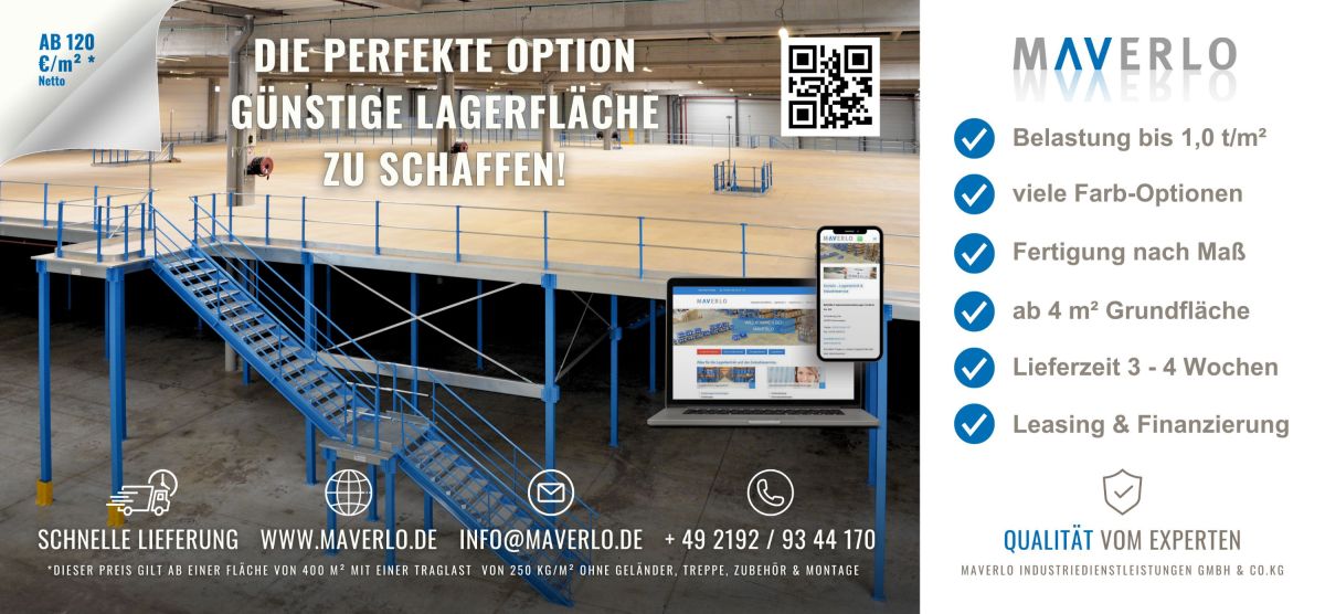 Beispiel Lagerbühne MAVERLO (© MAVERLO) Beispiel Lagerbühne MAVERLO (© MAVERLO)