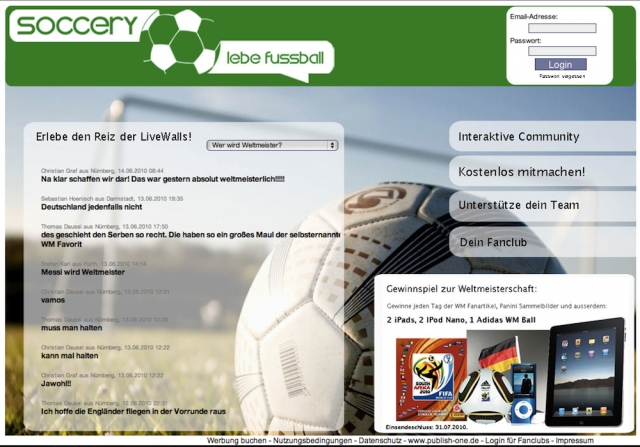 Start von Soccery, der neuen interaktiven Fußball Community zur WM Start von Soccery, der neuen interaktiven Fußball Community zur WM