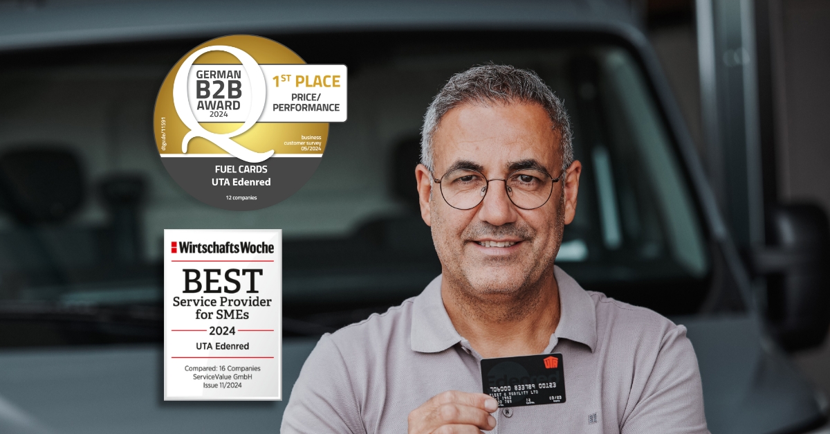 UTA Edenredüberzeugte zum vierten Mal in Folge beim Deutschen B2B-Award und beim Mittelstandsdienst (Bildquelle:©UTA Edenred) UTA Edenredüberzeugte zum vierten Mal in Folge beim Deutschen B2B-Award und beim Mittelstandsdienst (Bildquelle:©UTA Edenred)
