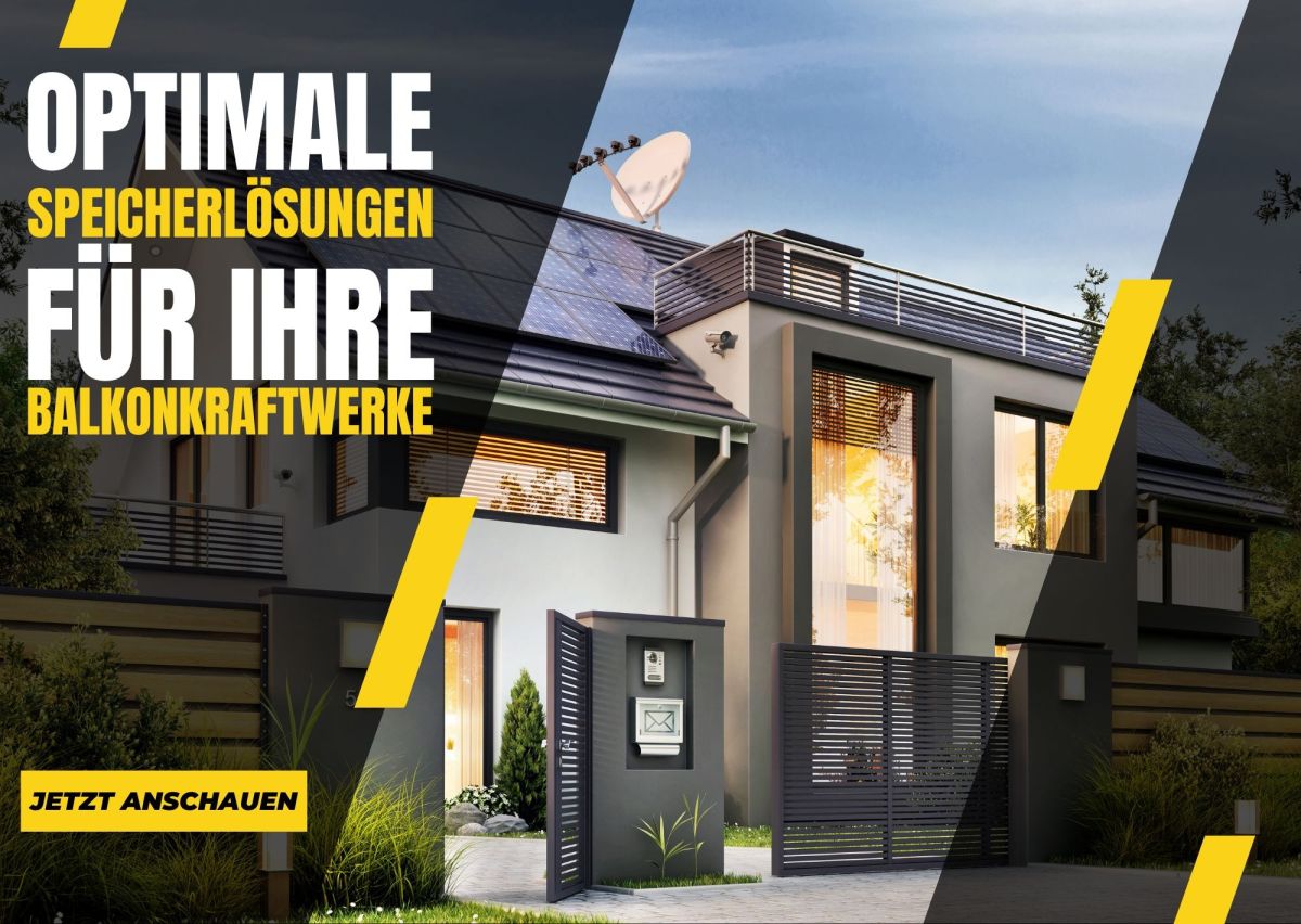 Optimale Speicherlösung für Balkonkraftwerke (© AKKUman.de | WSB Battery Technology GmbH) Optimale Speicherlösung für Balkonkraftwerke (© AKKUman.de | WSB Battery Technology GmbH)