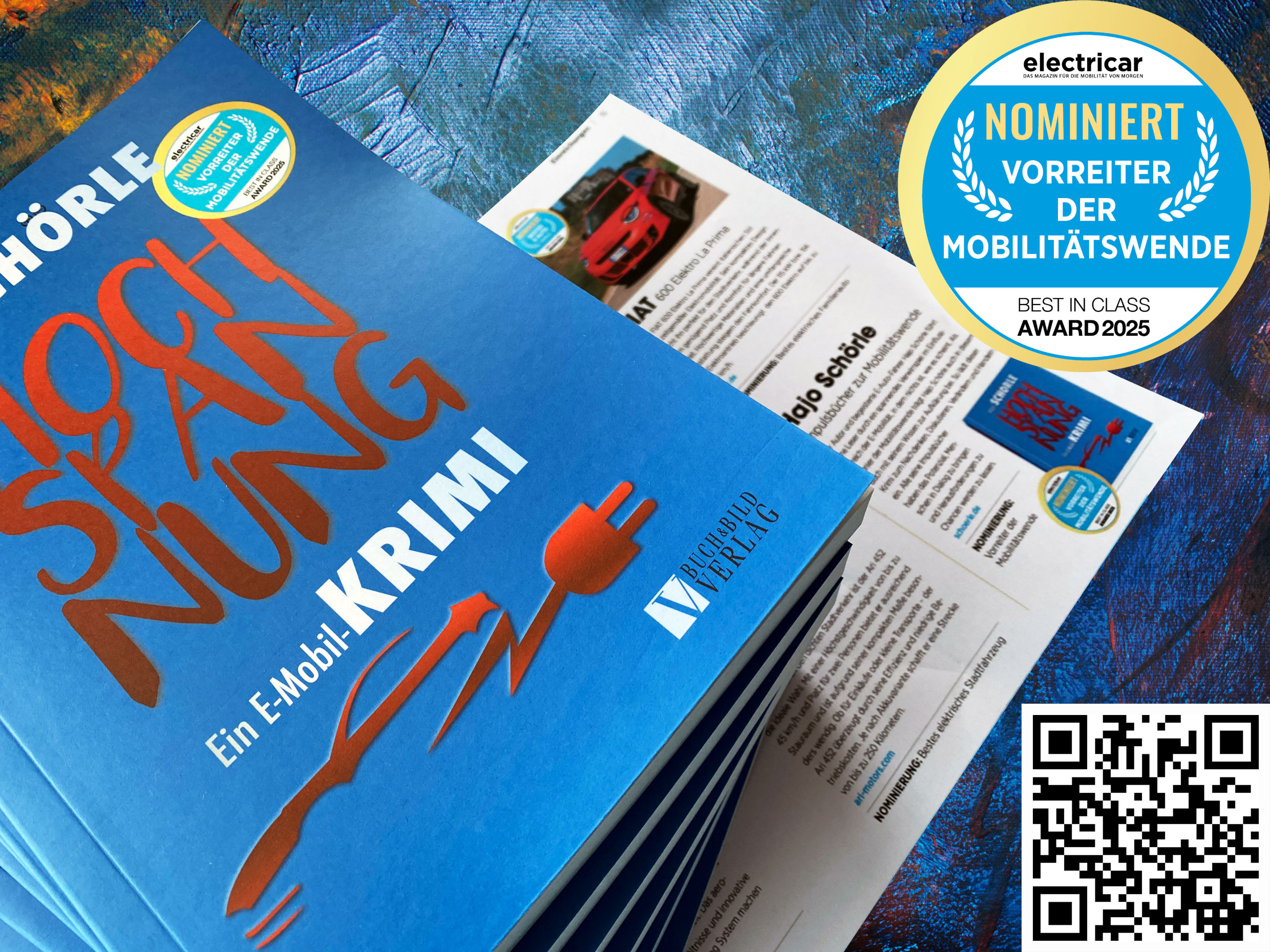 Hajo Schörle, E-Mobil-Krimi, Hochspannung. Nominiert für Hajo Schörle, E-Mobil-Krimi, Hochspannung. Nominiert für