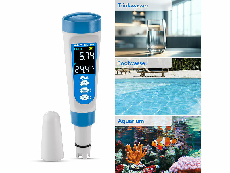 AGT Digitales 4in1-Wasserqualitäts-Messgerät, LCD-Display, IP55 (Die Bildrechte liegen bei dem Verfasser der Mitteilung.)