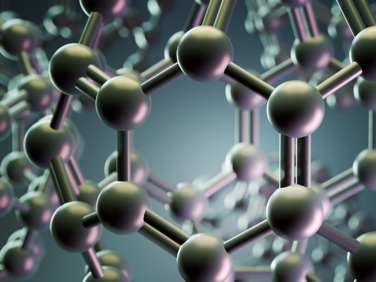 3D-Rendering von sphärischen Fulleran-Molekülen (Graphit); Depositphotos 3D-Rendering von sphärischen Fulleran-Molekülen (Graphit); Depositphotos