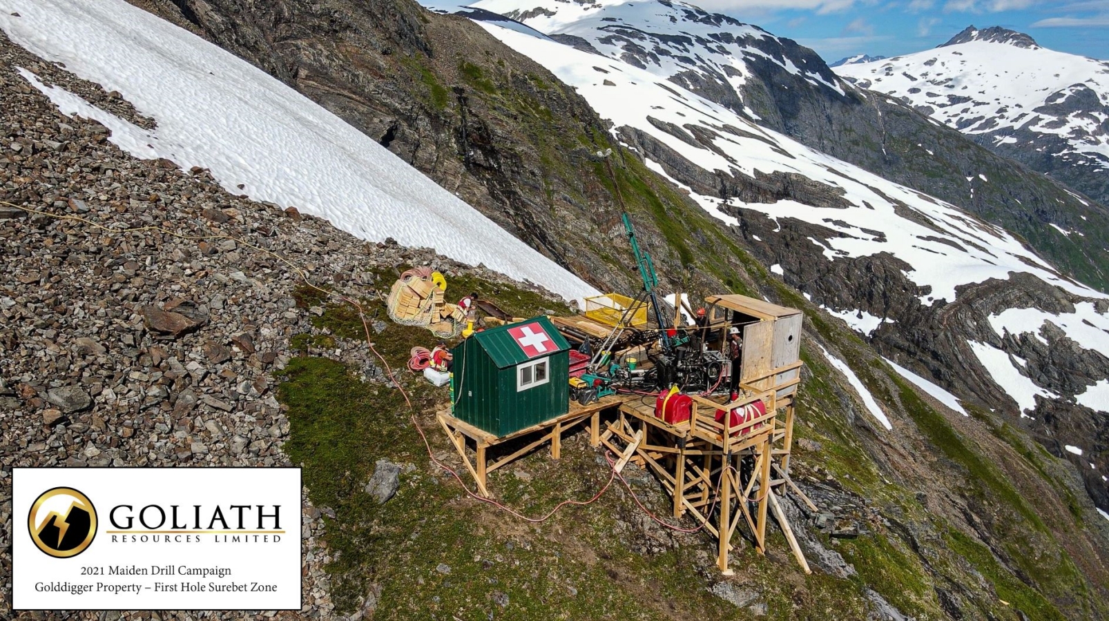 Bohrung auf dem Golddigger-Projekt; Goliath Resources Bohrung auf dem Golddigger-Projekt; Goliath Resources