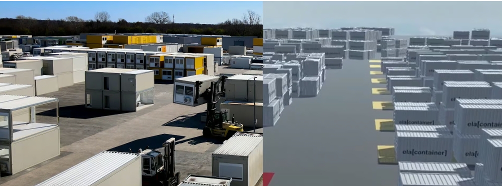 Digitale Echtzeit-Ansicht im realen Lager von ELA Container (Die Bildrechte liegen bei dem Verfasser der Mitteilung.) Digitale Echtzeit-Ansicht im realen Lager von ELA Container (Die Bildrechte liegen bei dem Verfasser der Mitteilung.)