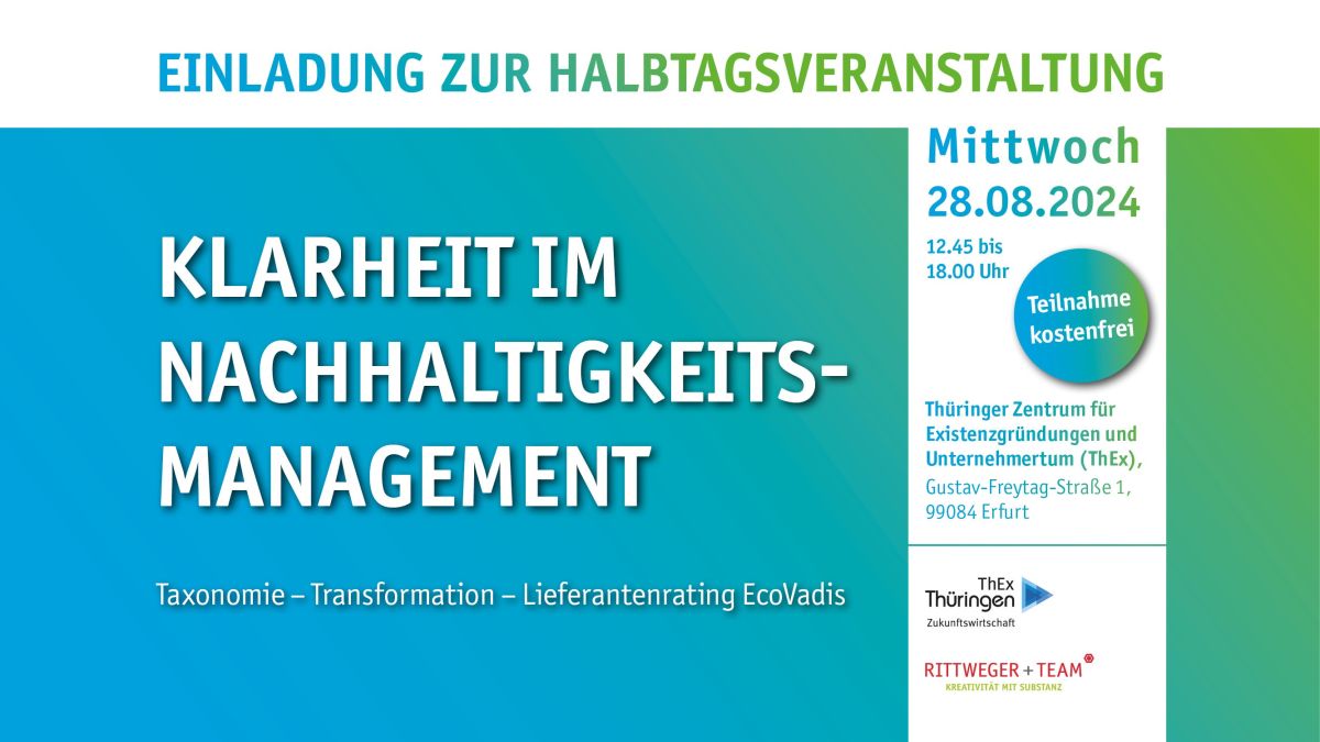 Klarheit im Nachhaltigkeitsmanagement (© RITTWEGER + TEAM GmbH) Klarheit im Nachhaltigkeitsmanagement (© RITTWEGER + TEAM GmbH)