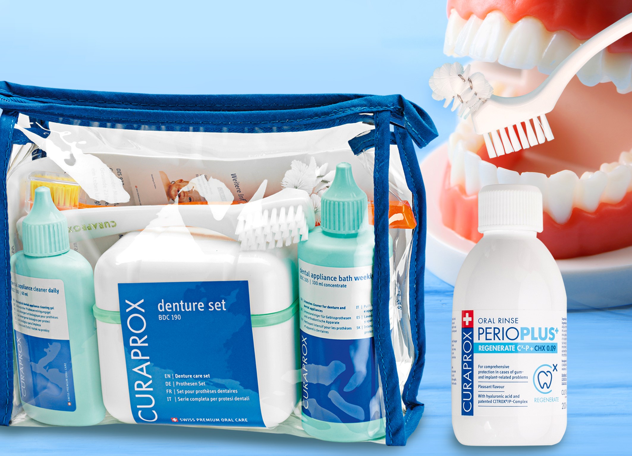 Tägliches Putzen der Zahnprothese muss sein und zwar sehr gründlich, wenn man gesund bleiben möchte. (Die Bildrechte liegen bei dem Verfasser der Mitteilung.)
