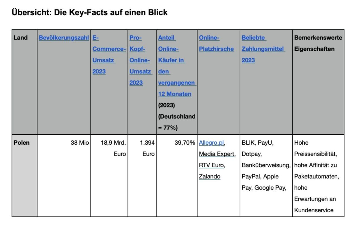 Key Facts Online-Handel in Polen (© Salesupply) Key Facts Online-Handel in Polen (© Salesupply)