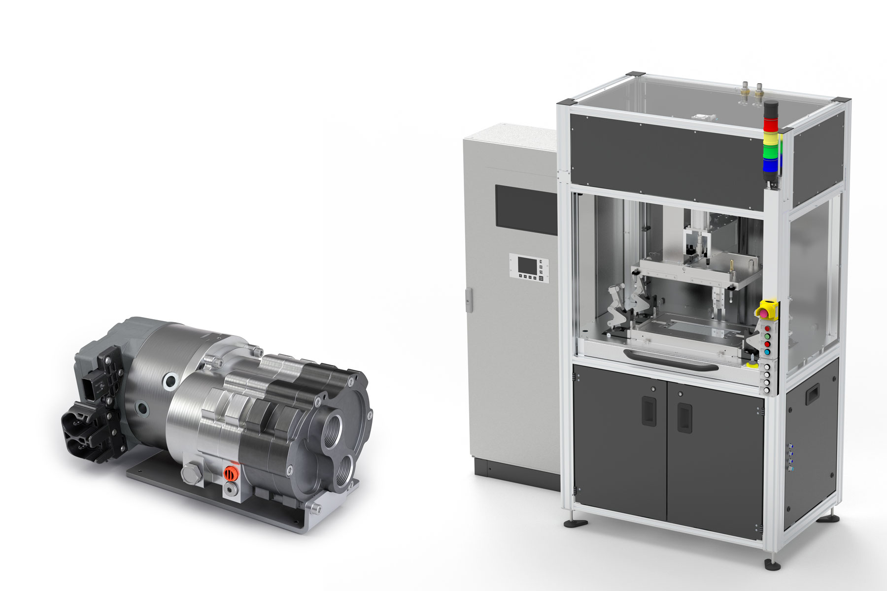 links Rezirkulationsgebläse Busch Vacuum Solutions, rechts Lecktestmodul Pfeiffer Vacuum (Die Bildrechte liegen bei dem Verfasser der Mitteilung.) links Rezirkulationsgebläse Busch Vacuum Solutions, rechts Lecktestmodul Pfeiffer Vacuum (Die Bildrechte liegen bei dem Verfasser der Mitteilung.)