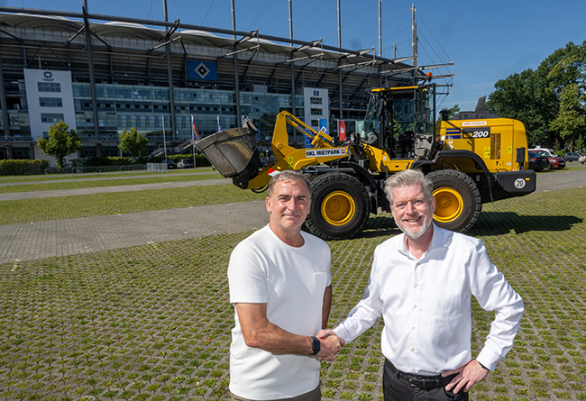 HKL BAUMASCHINEN ist neuer Partner des Hamburger SV (Die Bildrechte liegen bei dem Verfasser der Mitteilung.)
