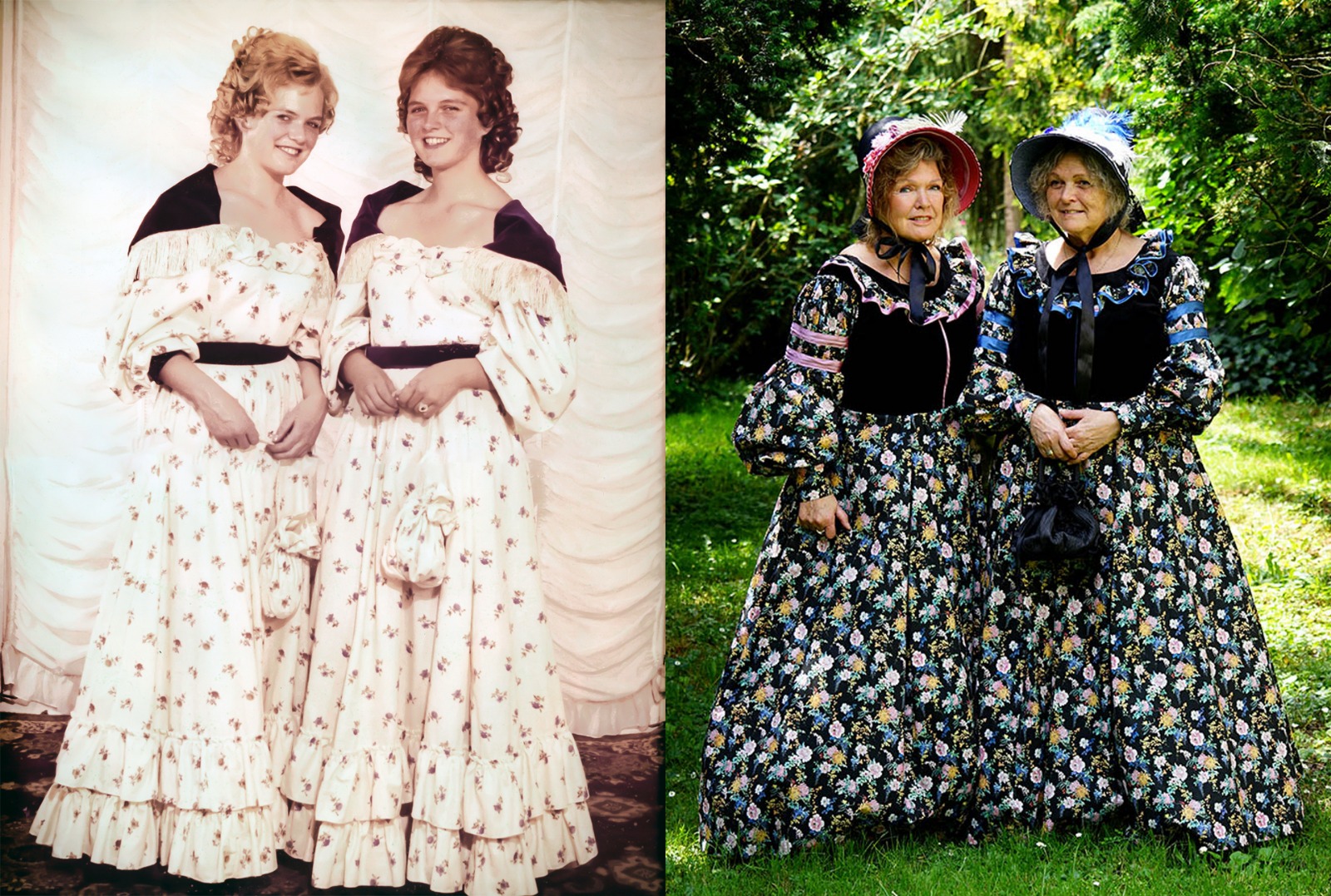 Christa Jäger-Schrödl und Irmi Scharnagl-Haase, früher und heute