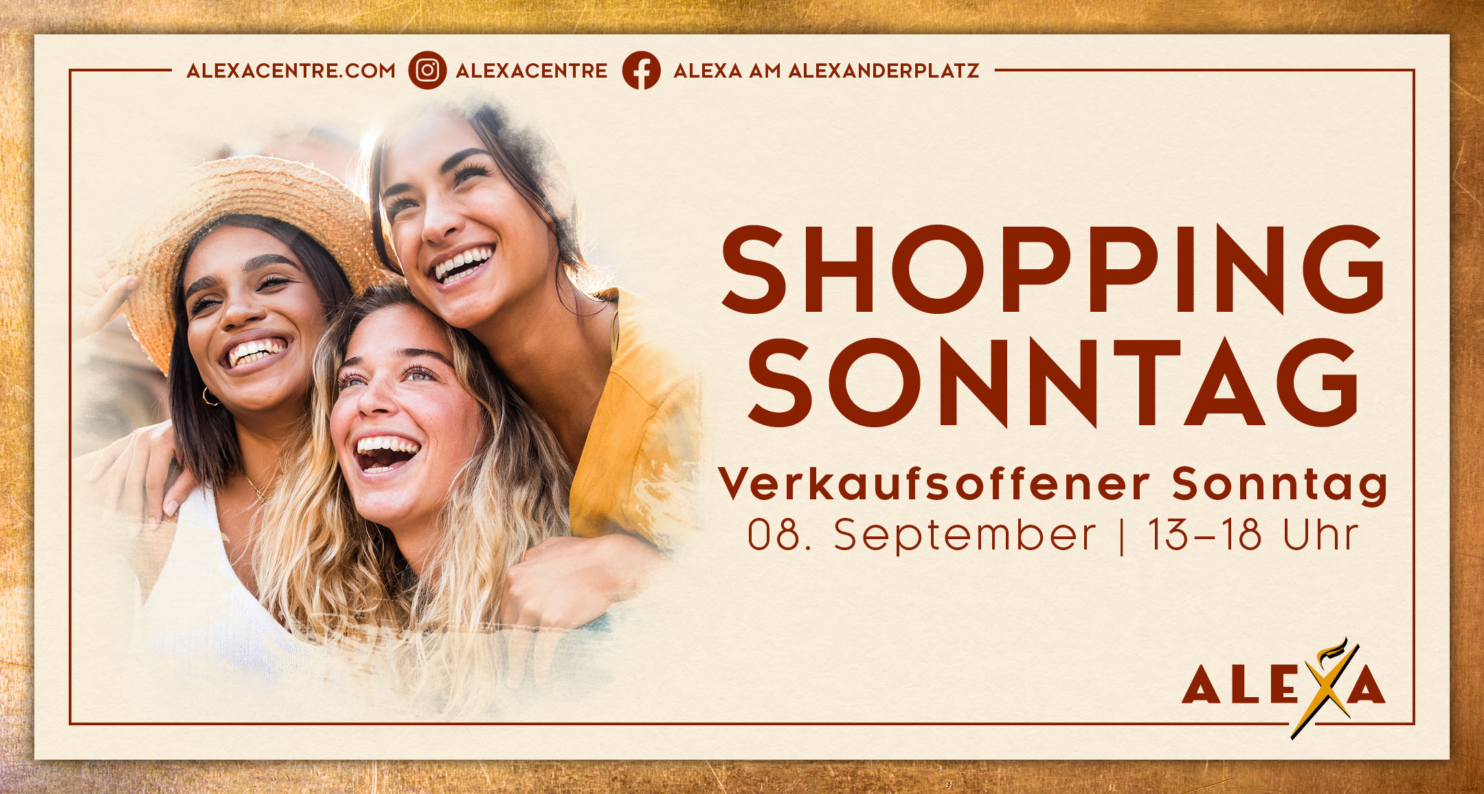 Das ALEXA am Alexanderplatz lädt am 8.9. zum Shoppingsonntag ein. (Bildquelle: Sierra Germany)