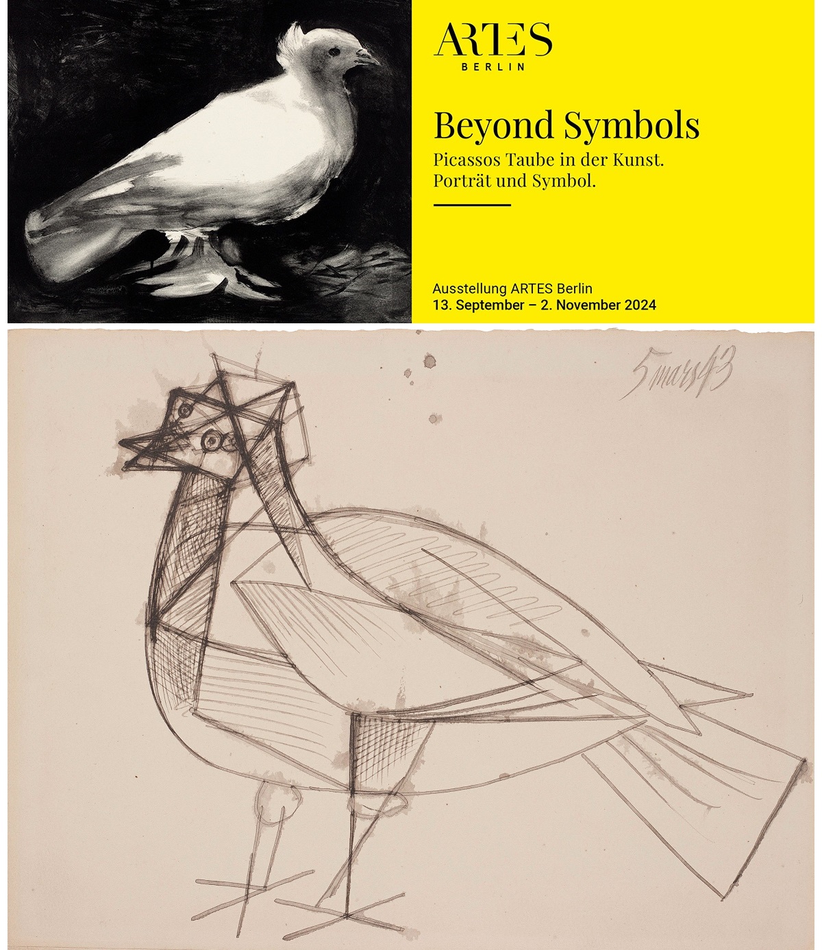 ARTES Berlin - Ausstellung: Beyond Symbols - Picassos Taube in der Kunst. Porträt und Symbol (© Fotograf Roland Schmidt) ARTES Berlin - Ausstellung: Beyond Symbols - Picassos Taube in der Kunst. Porträt und Symbol (© Fotograf Roland Schmidt)