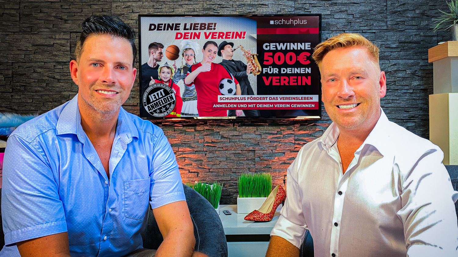 Zum 6. Mal initiieren die Unternehmer Georg Mahn& Kay Zimmer (v.l.) die schuhplus-Vereinsförderung. (Die Bildrechte liegen bei dem Verfasser der Mitteilung.)