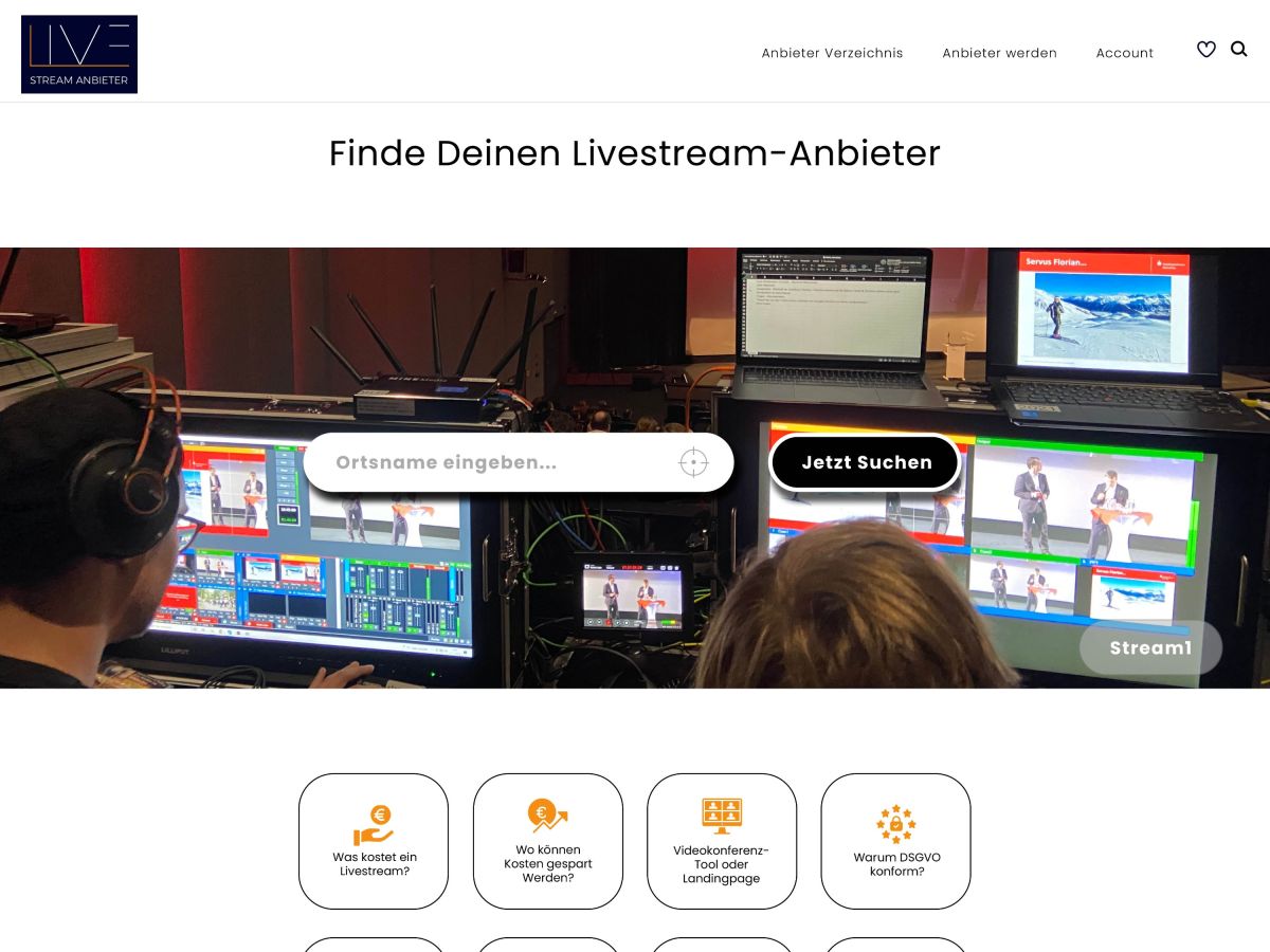 Das beste Livestream-Dienstleister-Vergleichsportal!