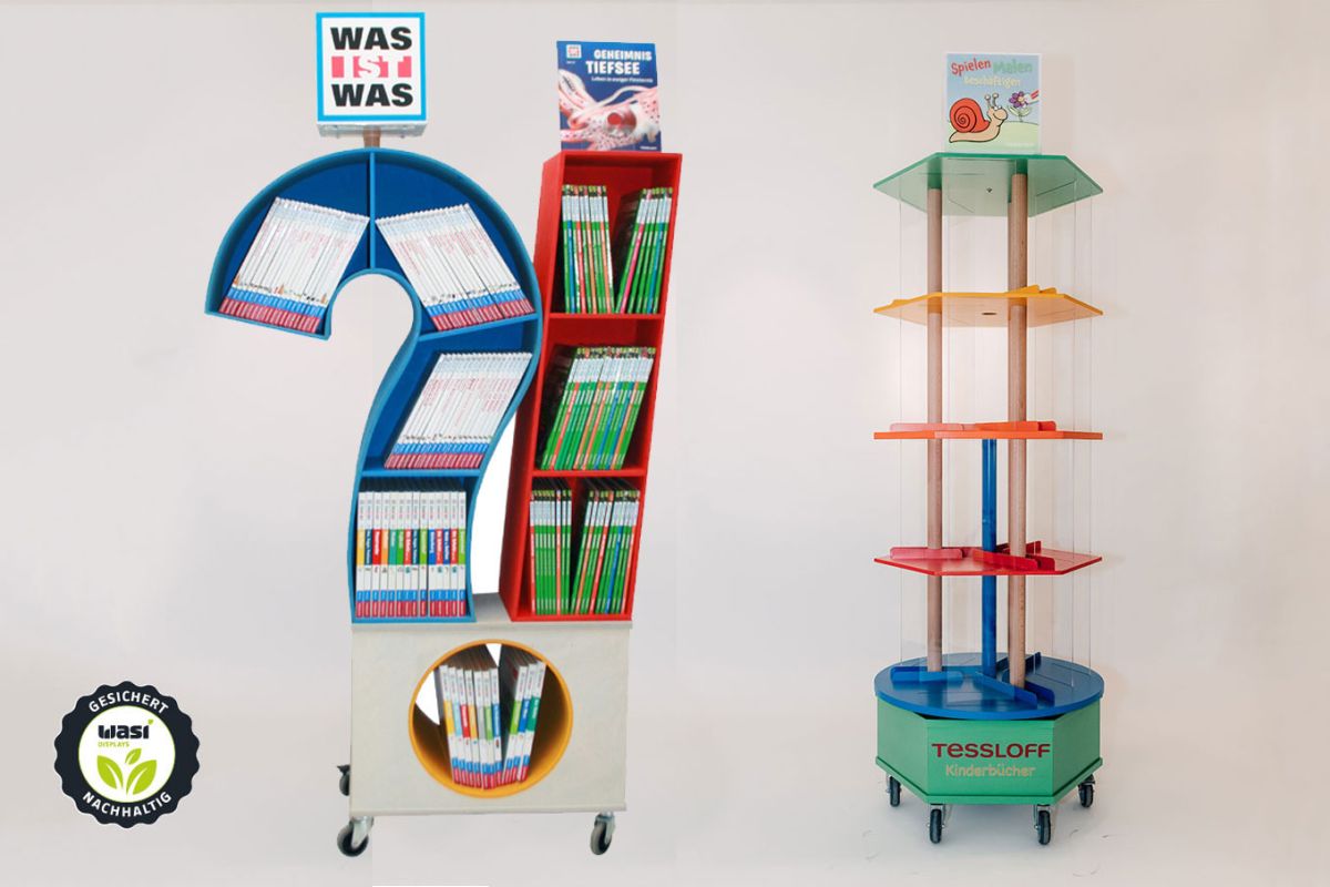 Wasi fertigt auch individuelle Bodendisplays für Verlage. (© ) Wasi fertigt auch individuelle Bodendisplays für Verlage. (© )