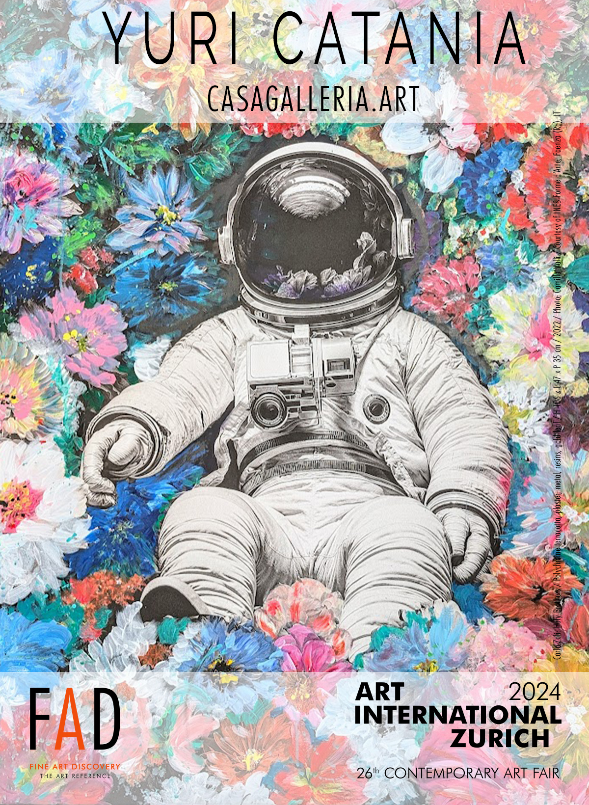 Abbildung: Yuri Catania: The astronaut falling in flowers, 2024 / Courtesy of CasaGalleria.ART, Rovio CH