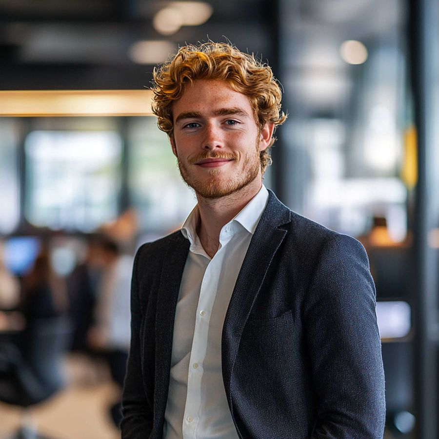 Ein junger Mitarbeiter in einem 