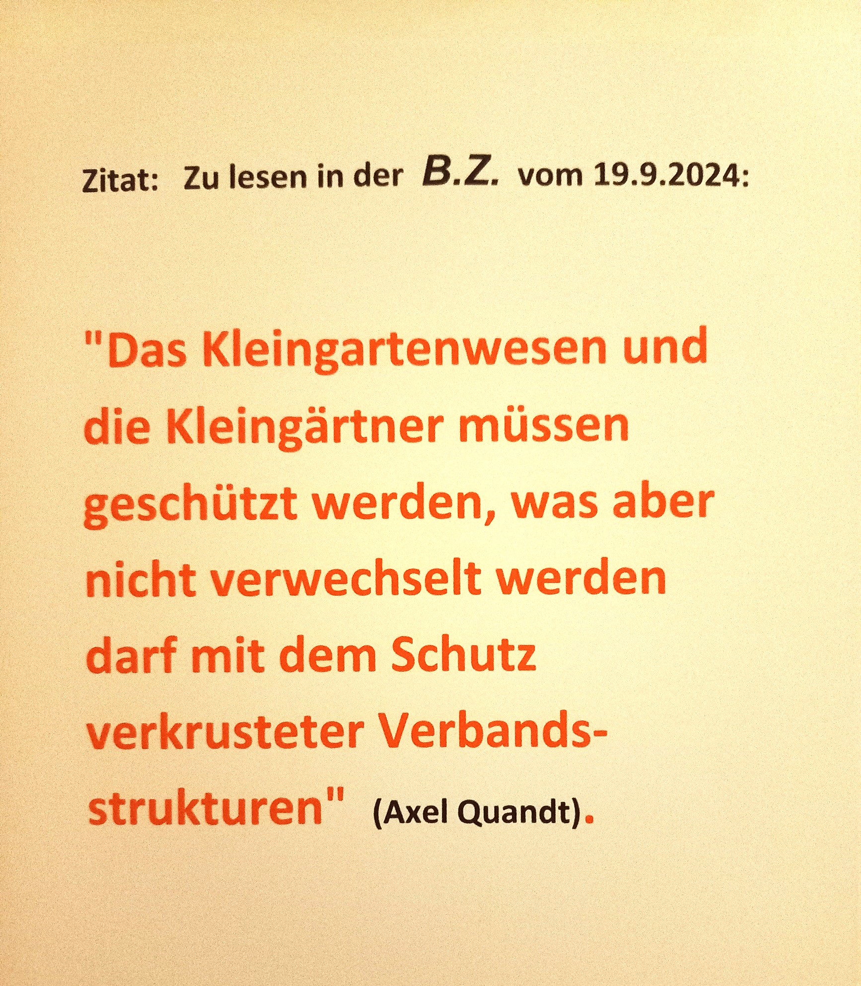 Verkrustete und verknöcherte Verbandsstrukturen bringen den Kleingärtnern mehr Schaden als Nutzen. Verkrustete und verknöcherte Verbandsstrukturen bringen den Kleingärtnern mehr Schaden als Nutzen.