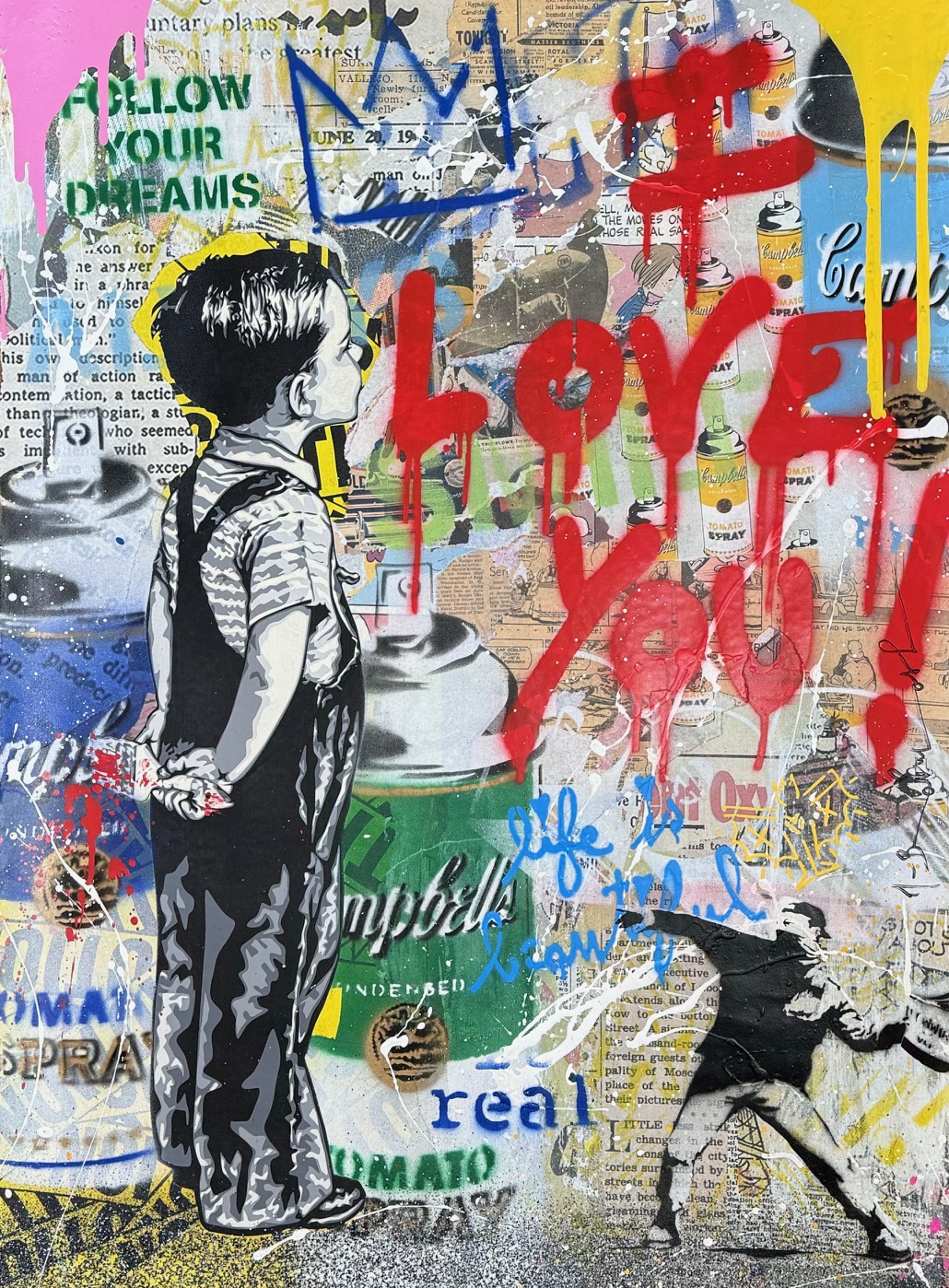 Mr. Brainwash Mixed Media Unikat With all My Love