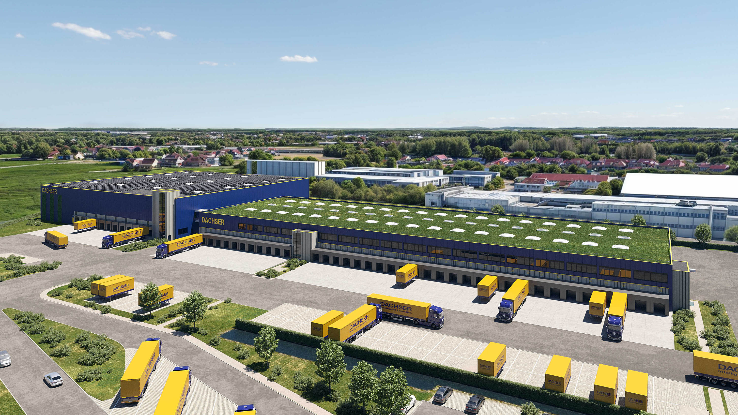 So wird das Logistikzentrum mit einer Gesamtmietfläche von ca. 16.000 Quadratmetern aussehen. (Bildquelle: ES Rendering) So wird das Logistikzentrum mit einer Gesamtmietfläche von ca. 16.000 Quadratmetern aussehen. (Bildquelle: ES Rendering)