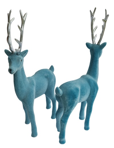 Ein eisblauer, beflockter Hirsch mit silbernem Geweih. Jola Simer, 14.10.24 Ein eisblauer, beflockter Hirsch mit silbernem Geweih. Jola Simer, 14.10.24