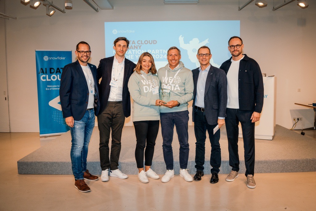 b.telligent bekommt Snowflake Award"Migration Partner of the Year 2024" (Die Bildrechte liegen bei dem Verfasser der Mitteilung.)