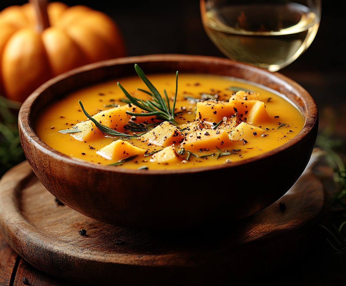 Kuerbissuppe und Grauburgunder matcht (Die Bildrechte liegen bei dem Verfasser der Mitteilung.) Kuerbissuppe und Grauburgunder matcht (Die Bildrechte liegen bei dem Verfasser der Mitteilung.)