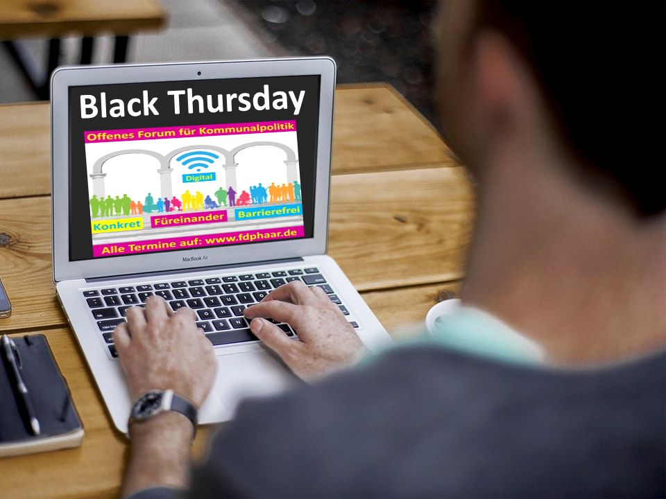 Kommunalpolitik am „Black Thursday“ bietet die FDP Haar am 24.10.2024. (Hintergrundbild: Pixabay) Kommunalpolitik am „Black Thursday“ bietet die FDP Haar am 24.10.2024. (Hintergrundbild: Pixabay)