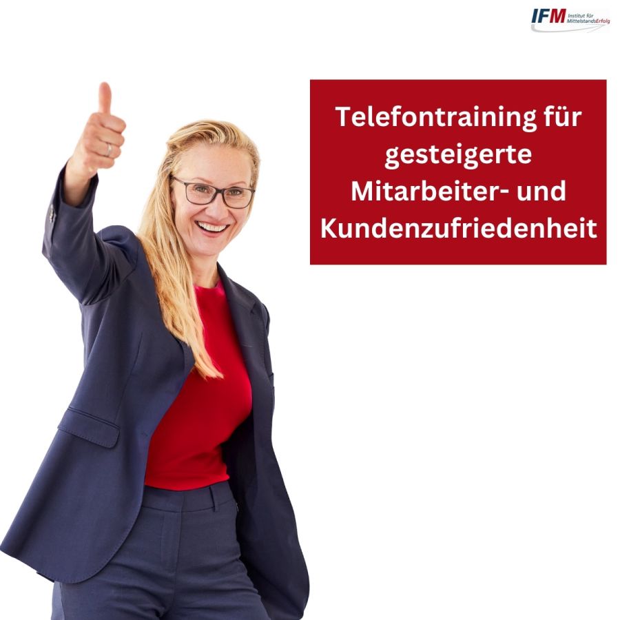 Telefontrainerin Melanie Merz (© IFM Merz GmbH/Kathrin Baumann) Telefontrainerin Melanie Merz (© IFM Merz GmbH/Kathrin Baumann)