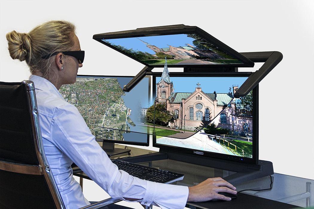 Die 3D-Stereofähige Anwendung TerraStereo ist mit dem 3D PluraView kompatibel und zertifiziert. (Die Bildrechte liegen bei dem Verfasser der Mitteilung.)