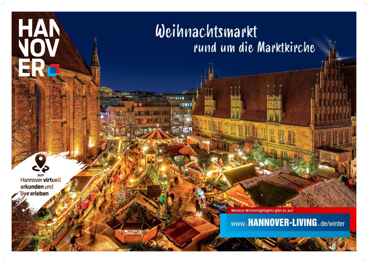 HMTG-Winterkampagnenmotiv bewirbt den Weihnachtsmarkt in Hannovers Altstadt (© Lars Gerhardts ) HMTG-Winterkampagnenmotiv bewirbt den Weihnachtsmarkt in Hannovers Altstadt (© Lars Gerhardts )