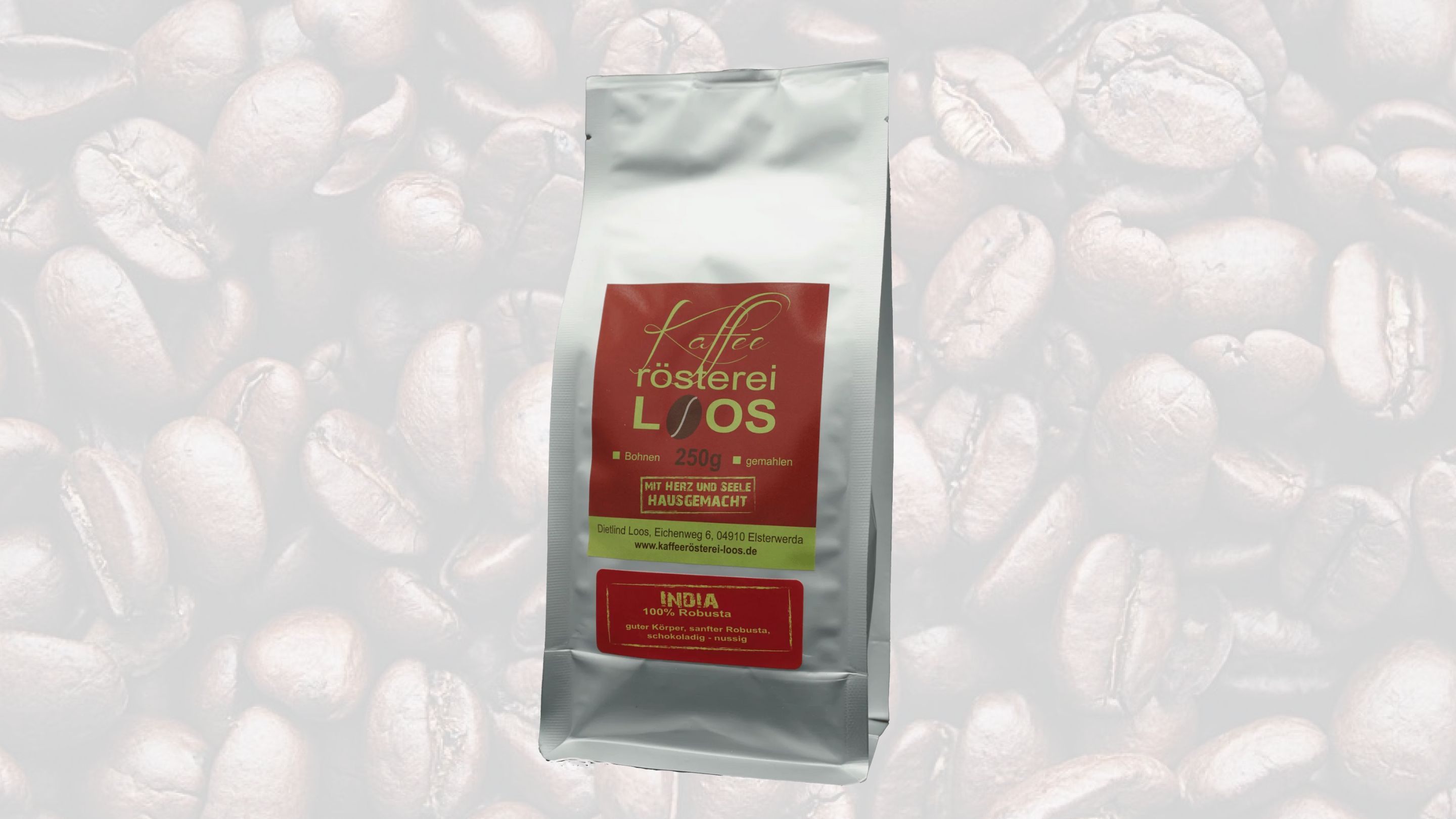 Kaffeepackung Indien Robusta Kaffeepackung Indien Robusta