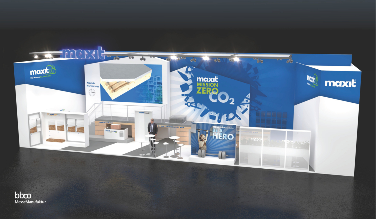 BAU 2025: Zahlreiche Lösungen für nachhaltiges Bauen und Sanieren stellt Maxit auf seinem Messestand in München vor (Foto: maxit)