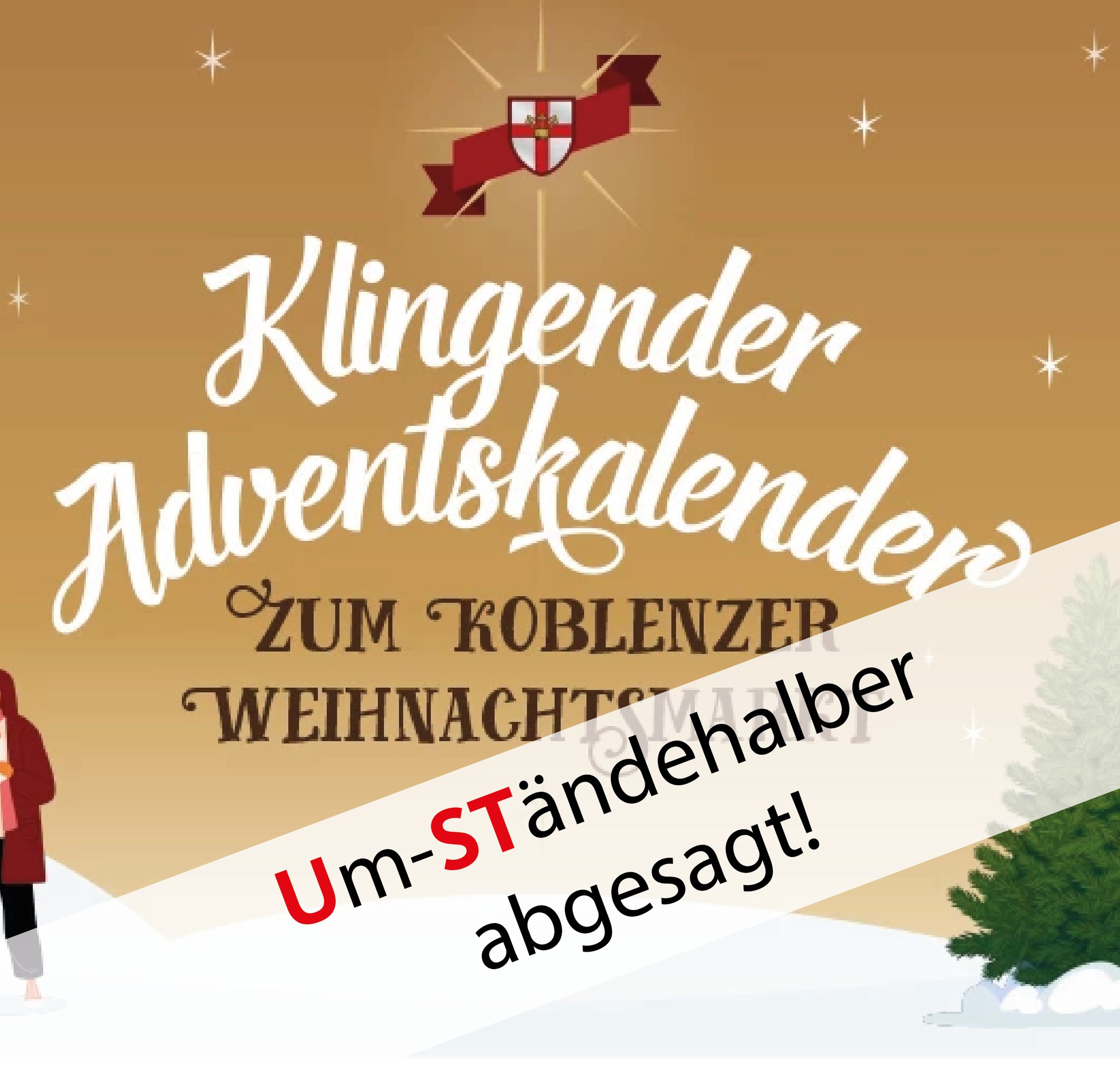Koblenzer Weihnachtsmarkt 2024 ohne den klingenden Adventskalender der Koblenzer Chöre. (Bildquelle: Stadt und KCV Koblenz)