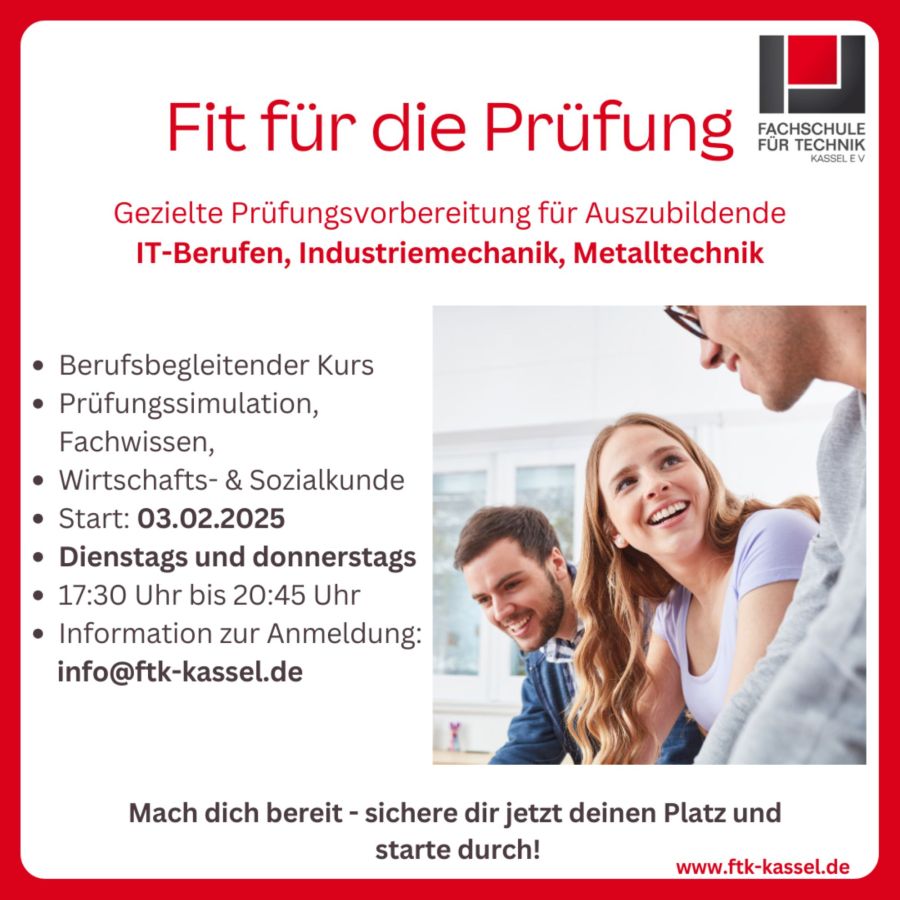 Information zur Prüfungsvorbereitung für Auszubildende (© )