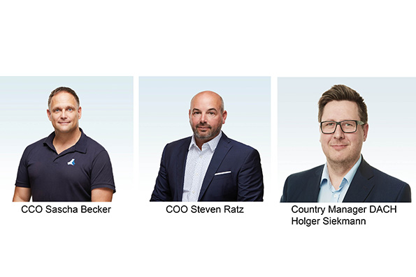CCO Sascha Becker, COO Steven Ratz und Country Manager DACH Holger Siekmann (v.li.) CCO Sascha Becker, COO Steven Ratz und Country Manager DACH Holger Siekmann (v.li.)