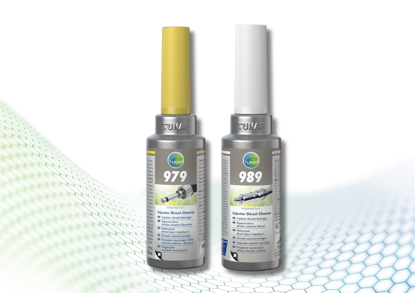 Der microflex®Injektor Direkt-Reiniger von Tunap ist nun in der recycelbaren PET-Flasche erhältlich (Die Bildrechte liegen bei dem Verfasser der Mitteilung.) Der microflex®Injektor Direkt-Reiniger von Tunap ist nun in der recycelbaren PET-Flasche erhältlich (Die Bildrechte liegen bei dem Verfasser der Mitteilung.)