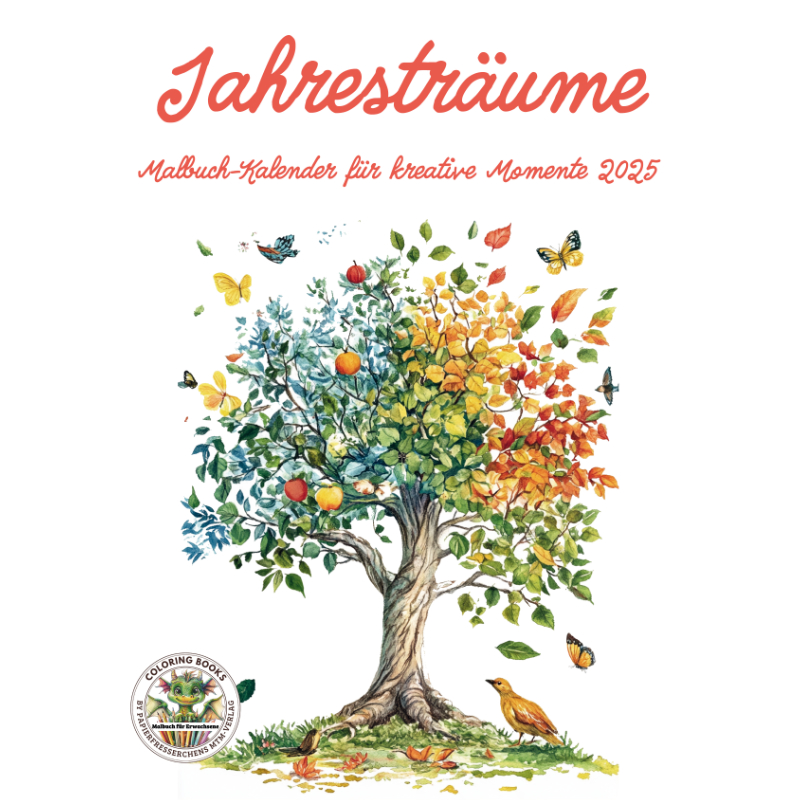 Starten Sie kreativ ins neue Jahr - Neujahrsträume, ein Malbuch für Erwachsene.