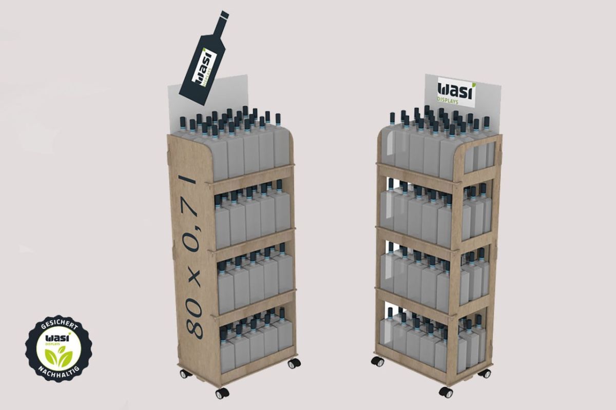 Mehrweg-Displays von Wasi Displays sind umweltfreundlich und preiswert. (© ) Mehrweg-Displays von Wasi Displays sind umweltfreundlich und preiswert. (© )