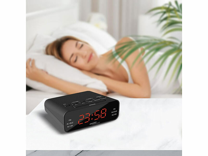 auvisio UKW-Radiowecker mit 2 Weckzeiten und LED-Anzeige, Schlummer-Funktion, www.pearl.de (Die Bildrechte liegen bei dem Verfasser der Mitteilung.) auvisio UKW-Radiowecker mit 2 Weckzeiten und LED-Anzeige, Schlummer-Funktion, www.pearl.de (Die Bildrechte liegen bei dem Verfasser der Mitteilung.)