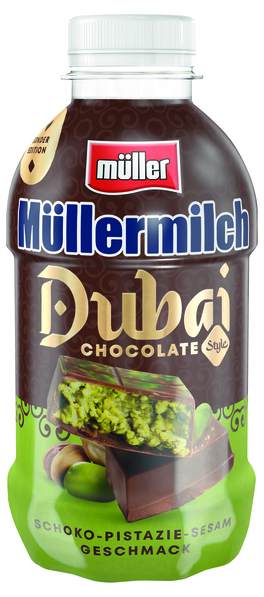 Müllermilch Dubai Chocolate Style (Bildquelle: Molkerei Alois Müller) Müllermilch Dubai Chocolate Style (Bildquelle: Molkerei Alois Müller)